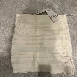 ZARA white layered mini skirt